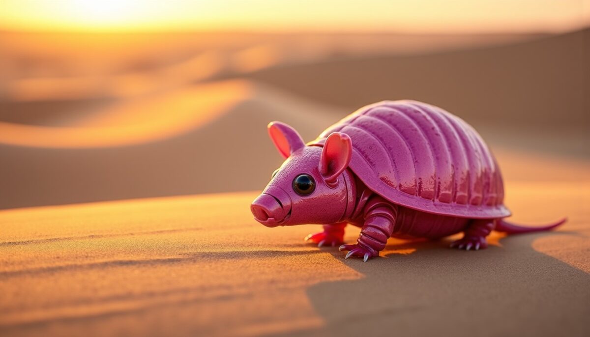 Le tatou rose : le petit animal étonnant qui semble nager dans les dunes