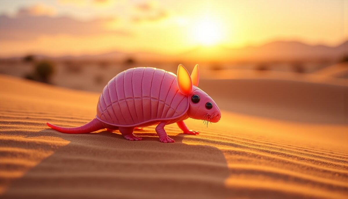 Le tatou rose : le minuscule explorateur qui glisse sous le sable comme un nageur